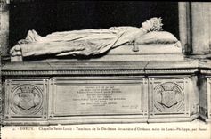 Tumba del Saint Louis de la camara acorazada de CPA Dreux de la viuda de la duquesa de la madre de Orleans de Louis Felipe de Bar