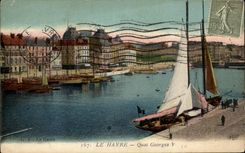 CPA Le Havre Quai Georges V Bateau