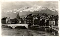 CPA Grenoble Les Bords De I'Isere Et Les Alpes Neigeuses