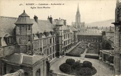 CPA Rouen Cathedral Archbishop's palace and Church Saint Maclou