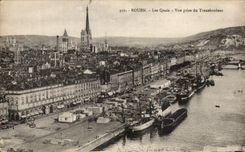 CPA Rouen Quays Seen from of the Transporter Boats
