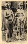 CPA Rouen the Cathedral Statues of Adam and Eve