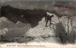 CPA Glacier des Bossons dans les Seracs Alpinisme suisse