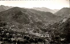 CPSM Ax Les Bains La Perle des Pyrenees La ville et la vallee de l'ariege vus de la route du col de la Chioula 