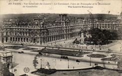 CPA Paris View of the Louvre Caroussel Arc de Triomphe and the Monument of Gambetta