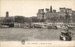CPA Paris the Town hall Barges