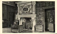 Castillo D Azay de CPA el cuarto grande de la cortina de Rez De Fitted