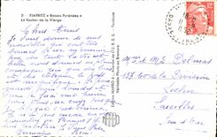 CPSM Biarritz Le Rocher de la Vierge