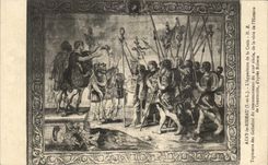 CPA Azay el aspecto de la cortina de la tapiceria cruzada de los Goblins del principio de la serie de la historia de