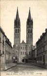 CPA Caen la abadia de Saint-E'tienne de la iglesia con el ataque frontal occidental de los hombres