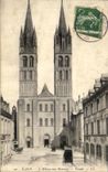 CPA Caen the Abbey With the Men Frontage