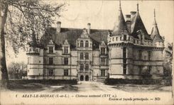 CPA Azay la entrada nacional del castillo de la cortina y el ataque frontal principal