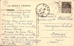 CPA Soft France Tours the Basilica St Martin And the Charlemagne Tower In the Content