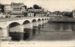 CPA Amboise el castillo y el puente