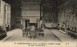 CPA Chenonceau el comedor del castillo el Casrle el comedor