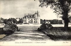 Castillo de CPA de Chenonceaux la esfinge de la entrada principal