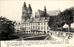 CPA Tours Museum of Beautiful Arts On the left archbishop's palace built by Eschaux on the right palate adds by