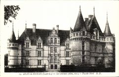 CPA Azay la cortina el ataque frontal norteno del castillo