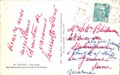 CPA Cannes Seen from Of the New Gardens Of the Small cross