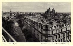 CPA Dijon Panorama towards the Benign Cathedral St