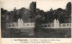 CPA Buissonnets the Garden the Group Out of White Marble Lisieux
