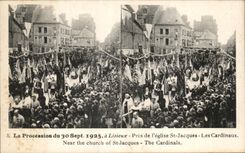 CPA the Procession of Lisieux Close to the church St Jacques the Cardinals Near the church off St Jacques September 30th 1925