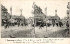 CPA the streets pavoisees Close to the Church St Jacques 245348