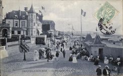 CPA Trouville en el mar la caminata de la playa