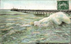 CPA Trouville the pier walk by heavy weather