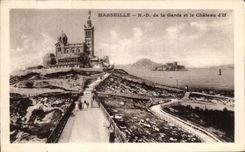 CPA Marseille N D de la Garde et le Chateau d'If