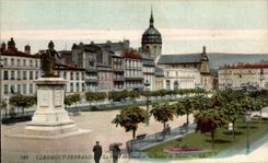 CPA Clermont Ferrand the Park of Jaude and Statue of Desaix