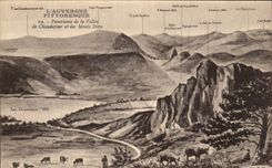 CPA Panorama as of the Valley of Chaudefour and Mounts Gilds