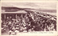 CPA Deauville the Flowered Beach the Beach