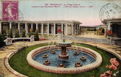 CPA Deauville the Flowered Beach Interior of the New Baths the Atrium