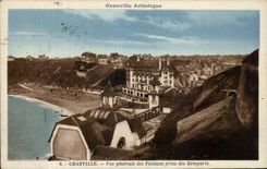 CPA Granville Artisique Granville Vue generale des Falaises prise des Remparts