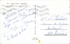 CPA Cote d'Azur Bandol Plage du Lido au crepuscule