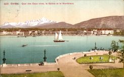 CPA Geneva Quay Of Waters Running Saleve And Montblanc