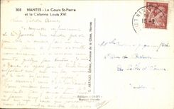 CPA Nantes the Course St Plerre and the Column Louis XVI