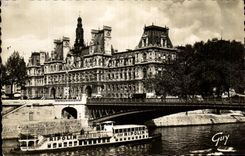 CPA Paris And Its Mersvielles Hotel De City And the Bridge of Arcole