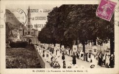 CPA Lourdes the Procession Children of Marie