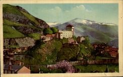 CPA Lourdes the Castle Fort and the Chain of the Pyrenees