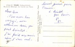 CPA Tours Boulevard Beranger Le Marche aux fleurs