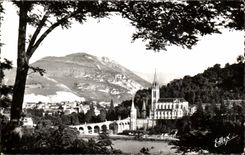 CPA Lourdes the Basilica and the Peak of Jer