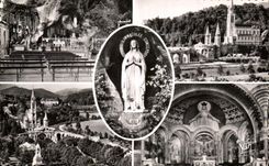 CPSM Souvenir Of Sanctuaires De Lourdes