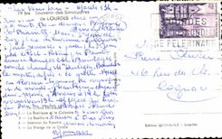 CPSM Souvenir Of Sanctuaires De Lourdes