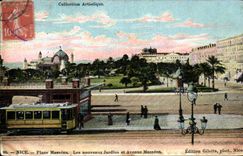 CPA Nice Place Massena Les Nouveaux Jardins Et Avenue Massena Tramway
