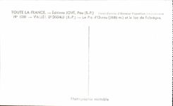 CPA Valley D' Ossau the Peak of Ossau And Lac De Fabreges