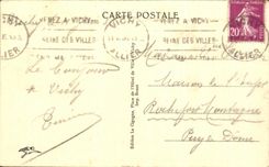 CPA Vichy Vue Generale Prise En Avion Les Quais De L'Allier L'Etablissement Thermal