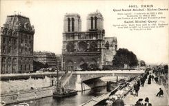 CPA Paris Quay Saint Michel Notre Dame Secondhand booksellers