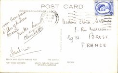 MODERN CARD Southsea Beach and south Parade Pier Fort Pink Gardens